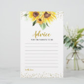 Zonnebloem is op weg Baby shower Advies Kaart (Staand voorkant)