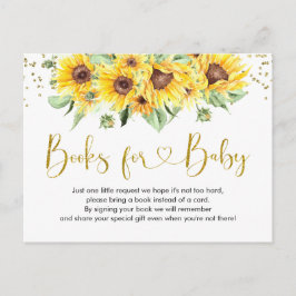 Zonnebloem is op weg Baby shower Boeken voor Baby Uitnodiging Briefkaart
