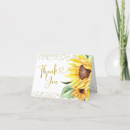 Zonnebloem is op weg Baby shower Dank u Kaart