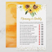 Zonnebloem is op weg Baby shower Mama of Papa (Voorkant / Achterkant)