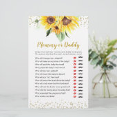 Zonnebloem is op weg Baby shower Mama of Papa (Staand voorkant)