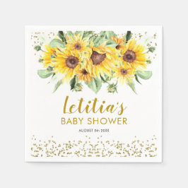 Zonnebloem is op weg Baby shower Papier Servet