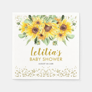 Zonnebloem is op weg Baby shower Papier Servet