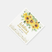 Zonnebloem is op weg Baby shower Papier Servet (Hoek)