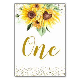 Zonnebloem is op weg Baby shower Tafelnummer