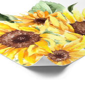 Zonnebloem is op weg Baby shower Welkomstbord Poster (Hoek)