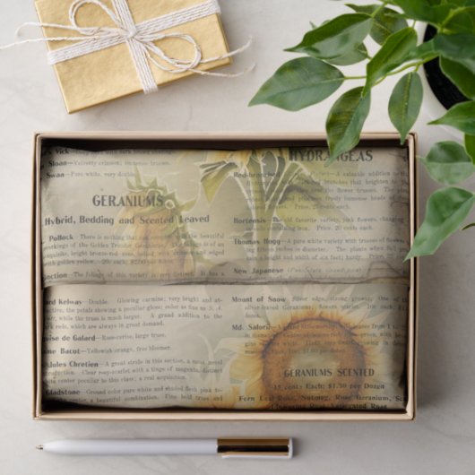  Zonnebloem IV Tissuepapier (Geschenk)