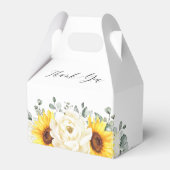 Zonnebloem Ivory Peony Eucalyptus Vrijgezellenfees Bedankdoosjes (Voorkant Zijde)