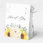 Zonnebloem Ivory Peony Eucalyptus Vrijgezellenfees Bedankdoosjes (Achterkant)