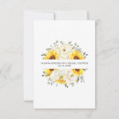 Zonnebloem Ivory Peony Eucalyptus Vrijgezellenfees Bedankkaart (Achterkant)