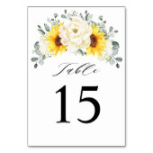 Zonnebloem Ivory Peony Floral Eucalyptus Weddensch Kaart (Voorkant)