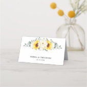Zonnebloem Ivory Peony Floral Eucalyptus Weddensch Plaatskaartje (Achterkant)