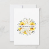 Zonnebloem Ivory Peony Floral Eucalyptus Weddensch RSVP Kaartje (Achterkant)