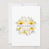 Zonnebloem Ivory Peony Floral Eucalyptus Weddensch Save The Date (Achterkant)