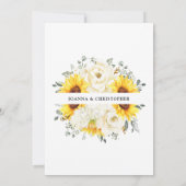 Zonnebloem Ivory Peony Floral Eucalyptus Weddensch Save The Date (Achterkant)