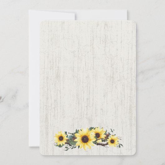 Zonnebloem Jar en String Lights Rustieke bruiloft Kaart (Achterkant)