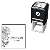 Zonnebloem Je bedrijfsnaam Zelfinktende Stempel (In situ)