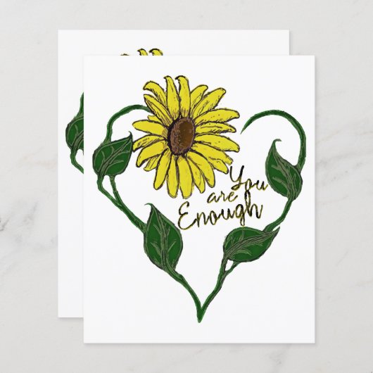 Zonnebloem Je bent Genoeg (Voorkant / Achterkant)
