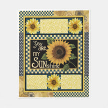 Zonnebloem Je bent mijn Sunshine Quilt Deken