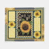Zonnebloem Je bent mijn Sunshine Quilt Deken (Voorkant (Horizontaal))
