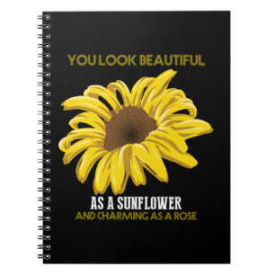 Zonnebloem Je ziet er prachtig uit als een zonnebl Notitieboek
