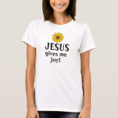Zonnebloem Jezus geeft me vreugde T-shirt (Voorkant)