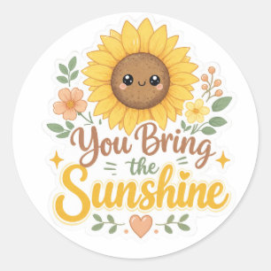 Zonnebloem: Jij Brengt het Zonlicht Ronde Sticker