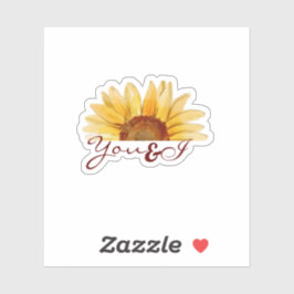 Zonnebloem ''Jij & ik'' trendesthetisch Sticker