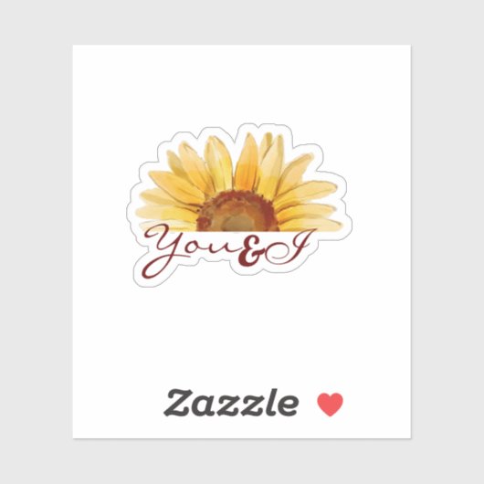 Zonnebloem ''Jij & ik'' trendesthetisch Sticker (Vel)