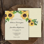 Zonnebloem Joy Boho Country Budget Bruiloft Uitnod Flyer