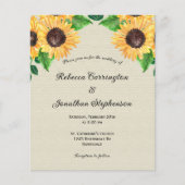 Zonnebloem Joy Boho Country Budget Bruiloft Uitnod Flyer (Voorkant)