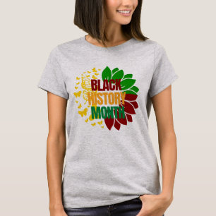 Zonnebloem juneteenth afrikaans zwart vrijheid 186 t-shirt