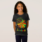 Zonnebloem Juneteenth.... met vliegende vuistbijle T-shirt (Voorkant volledig)