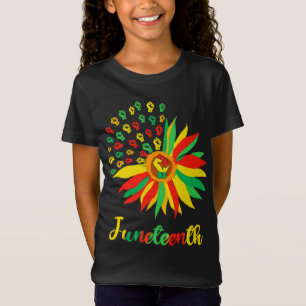 Zonnebloem Juneteenth.... met vliegende vuistbijle T-shirt