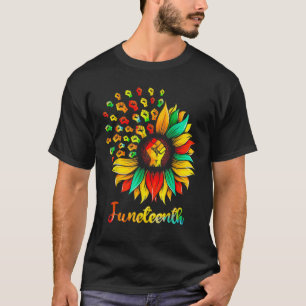 Zonnebloem Junetetiende TShirt, Zwarte Geschiedeni T-shirt