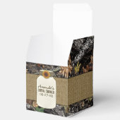 Zonnebloem jute jacht camo bruiloft gunst dozen bedankdoosjes (Geopend)