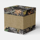 Zonnebloem jute jacht camo bruiloft gunst dozen bedankdoosjes (Achterkant)