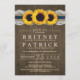 Zonnebloem Jute Kant Oefen Diner Uitnodigingen