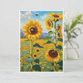 Zonnebloem Kaart Een vrolijke noot (Staand voorkant)