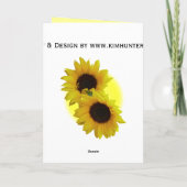 Zonnebloem Kaart Geel Bloem Wenskaart (Achterkant)
