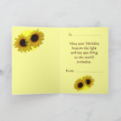 Zonnebloem Kaart Geel Bloem Wenskaart Aangepast (Binnen)