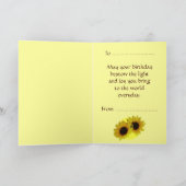 Zonnebloem Kaart Geel Bloem Wenskaart Aangepast (Binnen)
