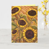 Zonnebloem Kaart Happy Birthday Custom Wenskaart (Gele Bloem)