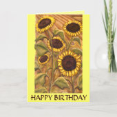 Zonnebloem Kaart Happy Birthday Custom Wenskaart (Voorkant)