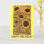 Zonnebloem Kaart Happy Birthday Custom Wenskaart (Gele Bloem)