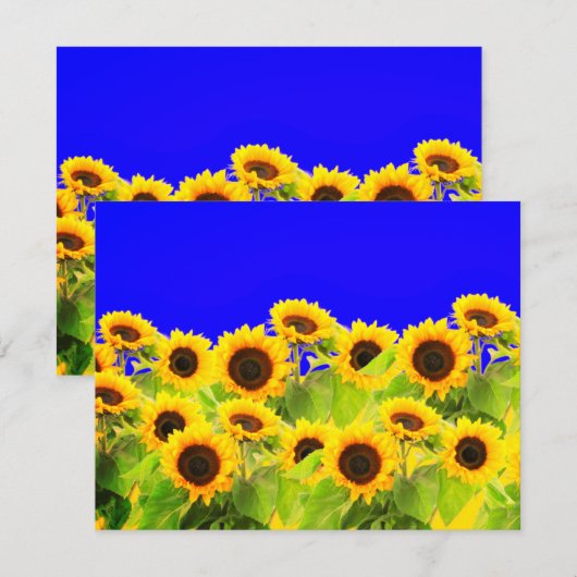 Zonnebloem Kaart Oekraïense vlag kleuren - Freedom (Voorkant / Achterkant)