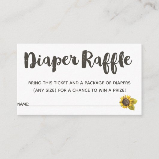 Zonnebloem Kaart Raffle Tickets Enclosure (Voorkant)