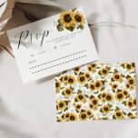 Zonnebloem Kaart voor het huwelijk van RSVP<br><div class="desc">Elegant en bijtende florale bruiloft RSVP-kaart met waterverf illustratie van gele zonnebloemen met babyadem. Ideaal voor een zomerbruiloft.</div>
