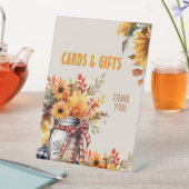 Zonnebloem Kaarten en Cadeaufeest Reclamebord Met Voetstuk (Insitu)