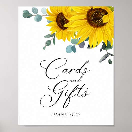 Zonnebloem Kaarten en Cadeaus Feest Bord  Poster (Voorkant)